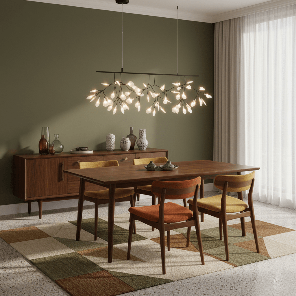 Glimmer | Firefly LED Chandelier, Modern Branch Chandelier, Dimmable Black Ceiling Light for Dining Room
