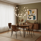 Glimmer | Firefly LED Chandelier, Modern Branch Chandelier, Dimmable Black Ceiling Light for Dining Room