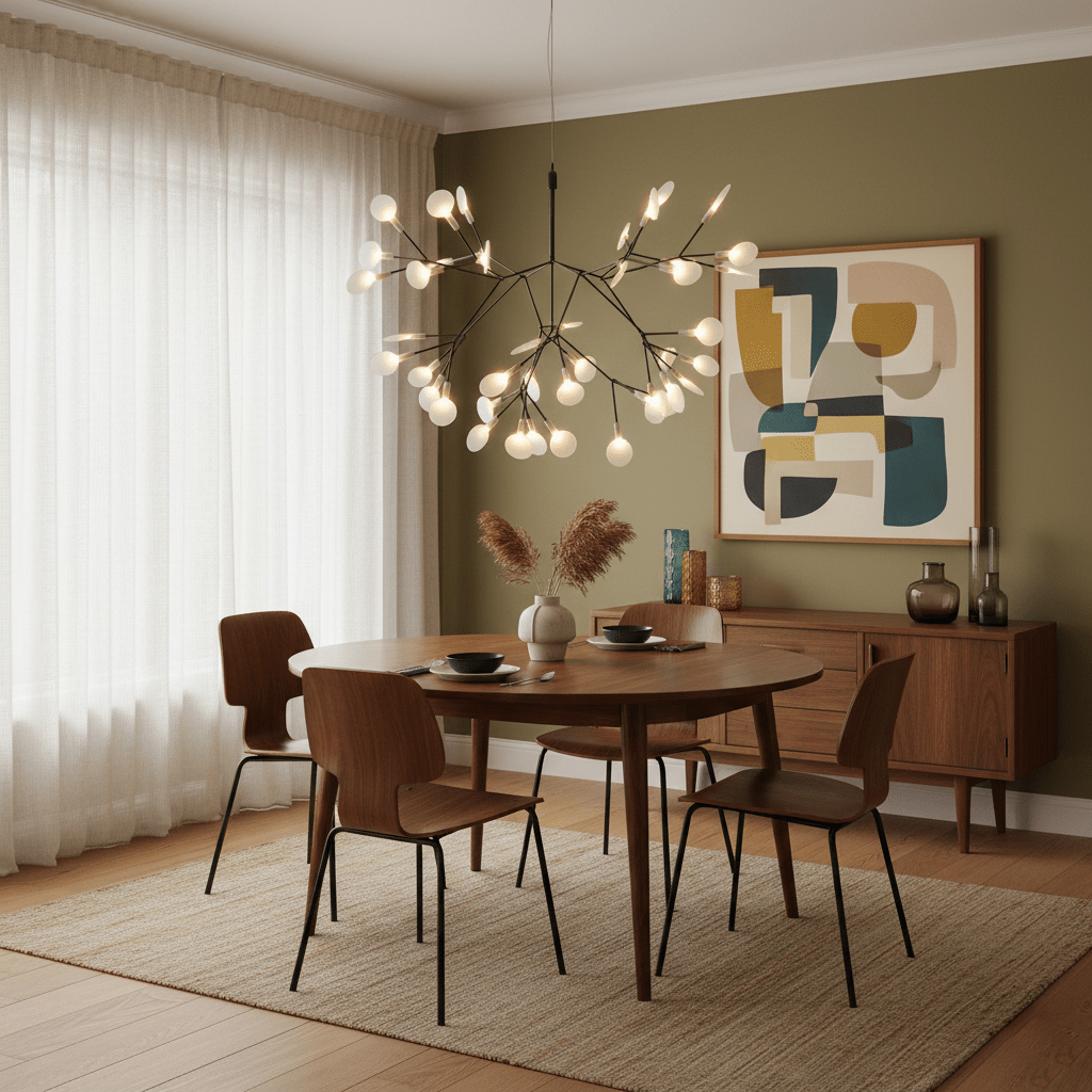 Glimmer | Firefly LED Chandelier, Modern Branch Chandelier, Dimmable Black Ceiling Light for Dining Room
