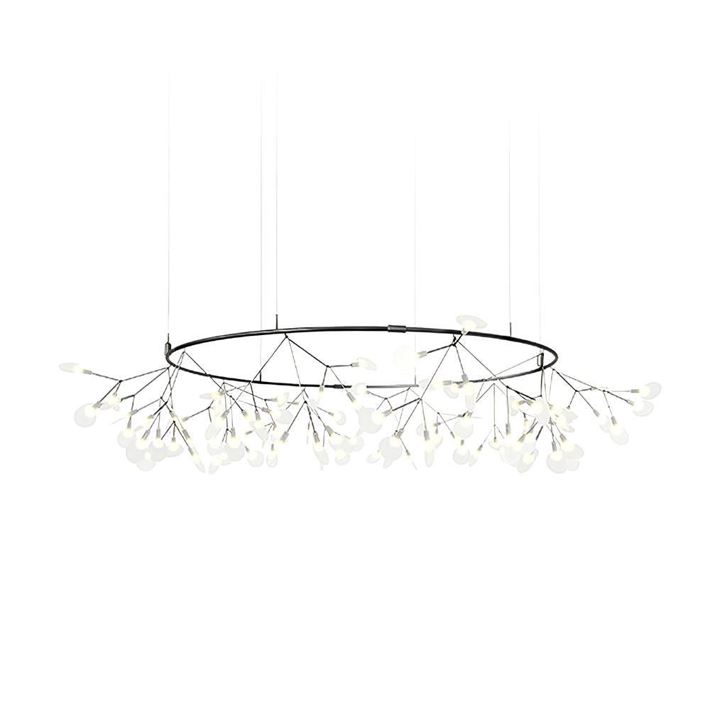 Glimmer | Firefly LED Chandelier, Modern Branch Chandelier, Dimmable Black Ceiling Light for Dining Room