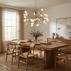 Glimmer | Firefly LED Chandelier, Modern Branch Chandelier, Dimmable Black Ceiling Light for Dining Room
