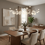 Glimmer | Firefly LED Chandelier, Modern Branch Chandelier, Dimmable Black Ceiling Light for Dining Room