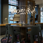 Glimmer | Firefly LED Chandelier, Modern Branch Chandelier, Dimmable Black Ceiling Light for Dining Room