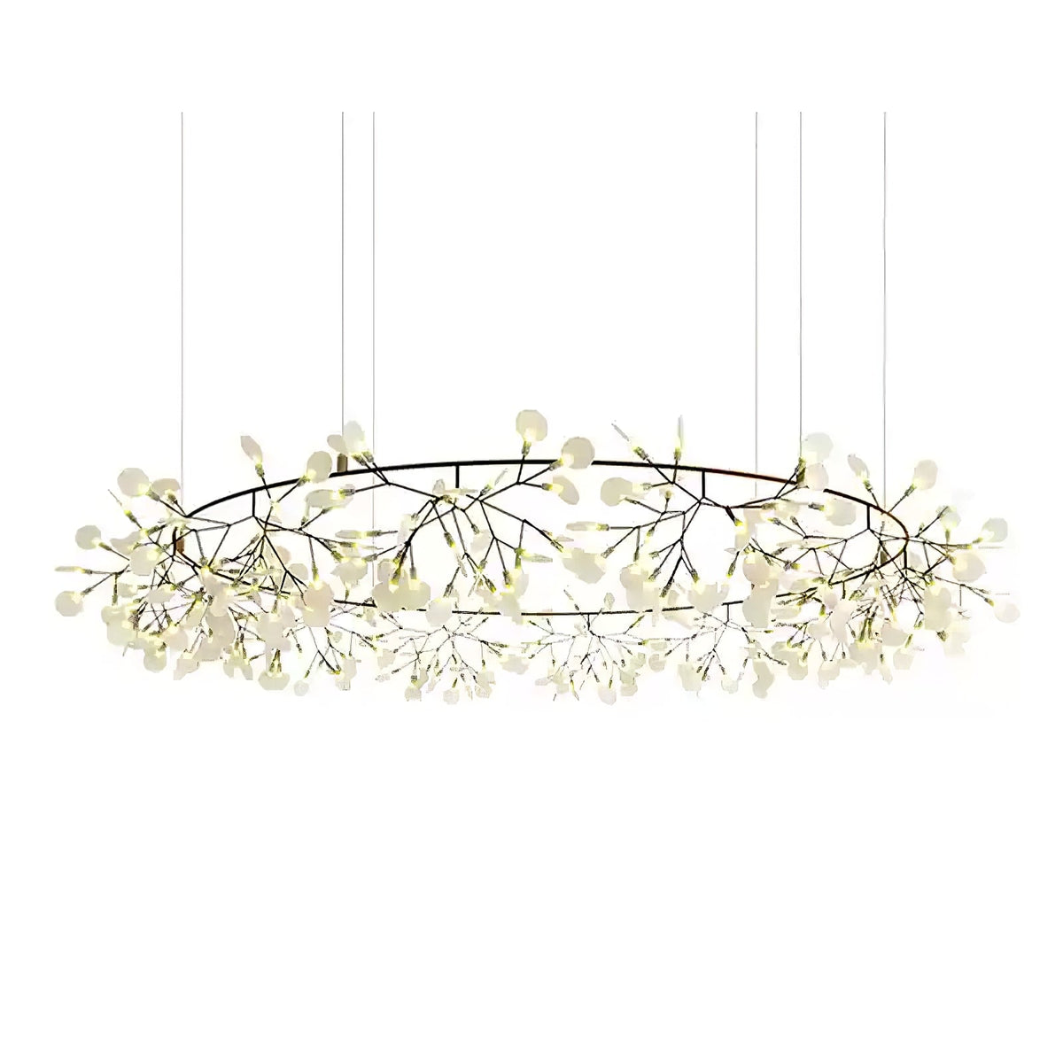 Glimmer | Firefly LED Chandelier, Modern Branch Chandelier, Dimmable Black Ceiling Light for Dining Room