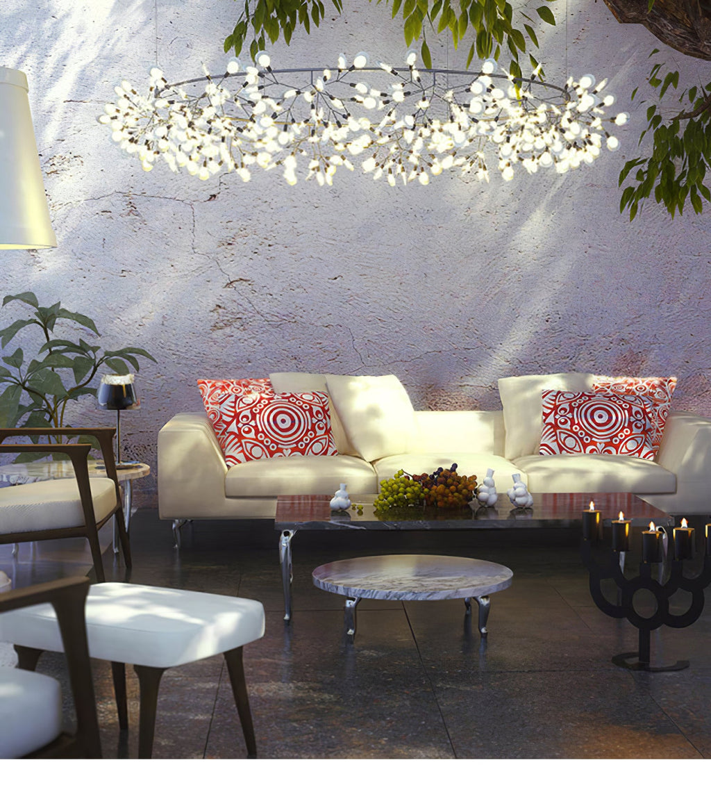 Glimmer | Firefly LED Chandelier, Modern Branch Chandelier, Dimmable Black Ceiling Light for Dining Room