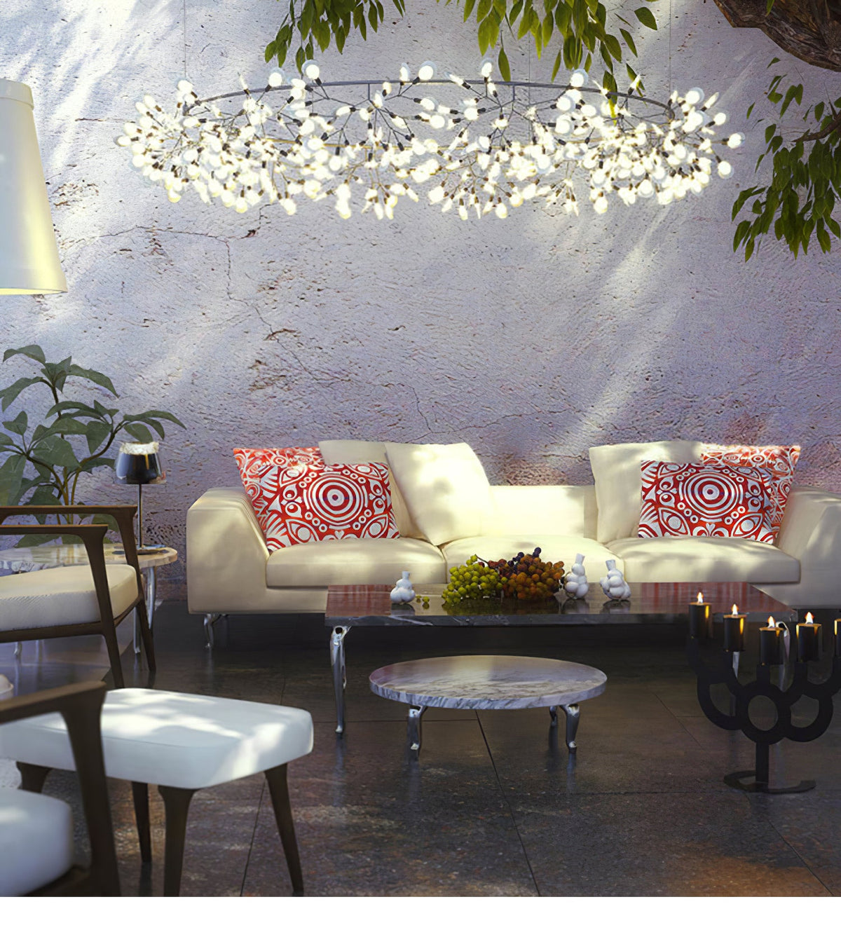 Glimmer | Firefly LED Chandelier, Modern Branch Chandelier, Dimmable Black Ceiling Light for Dining Room