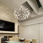 Glimmer | Firefly LED Chandelier, Modern Branch Chandelier, Dimmable Black Ceiling Light for Dining Room
