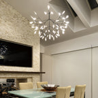 Glimmer | Firefly LED Chandelier, Modern Branch Chandelier, Dimmable Black Ceiling Light for Dining Room