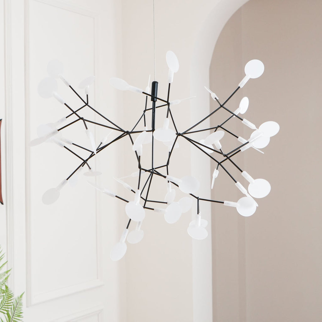 Glimmer | Firefly LED Chandelier, Modern Branch Chandelier, Dimmable Black Ceiling Light for Dining Room