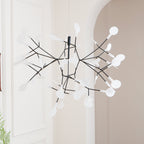 Glimmer | Firefly LED Chandelier, Modern Branch Chandelier, Dimmable Black Ceiling Light for Dining Room