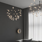 Glimmer | Firefly LED Chandelier, Modern Branch Chandelier, Dimmable Black Ceiling Light for Dining Room