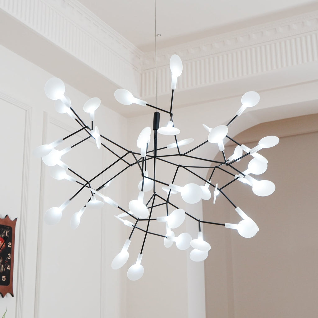 Glimmer | Firefly LED Chandelier, Modern Branch Chandelier, Dimmable Black Ceiling Light for Dining Room