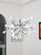 Glimmer | Firefly LED Chandelier, Modern Branch Chandelier, Dimmable Black Ceiling Light for Dining Room