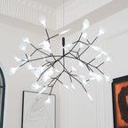 Glimmer | Firefly LED Chandelier, Modern Branch Chandelier, Dimmable Black Ceiling Light for Dining Room