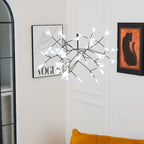 Glimmer | Firefly LED Chandelier, Modern Branch Chandelier, Dimmable Black Ceiling Light for Dining Room