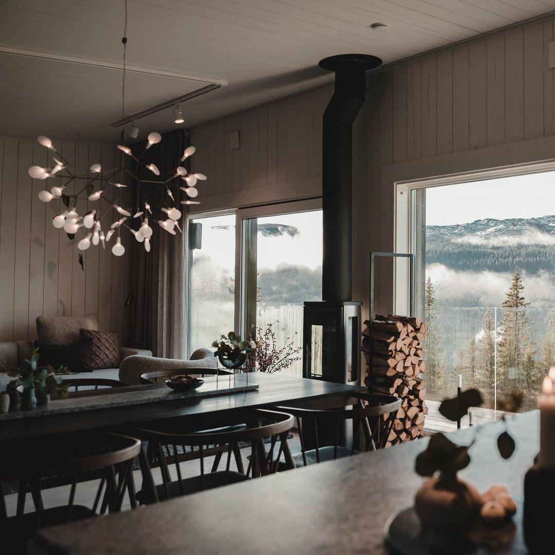 Glimmer | Firefly LED Chandelier, Modern Branch Chandelier, Dimmable Black Ceiling Light for Dining Room