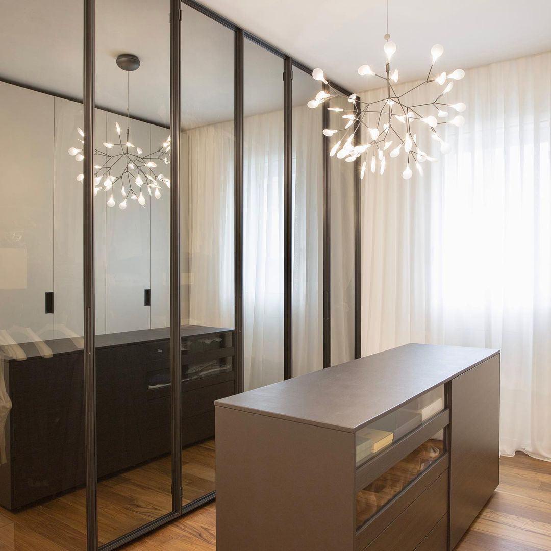 Glimmer | Firefly LED Chandelier, Modern Branch Chandelier, Dimmable Black Ceiling Light for Dining Room