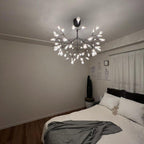 Glimmer | Firefly LED Chandelier, Modern Branch Chandelier, Dimmable Black Ceiling Light for Dining Room