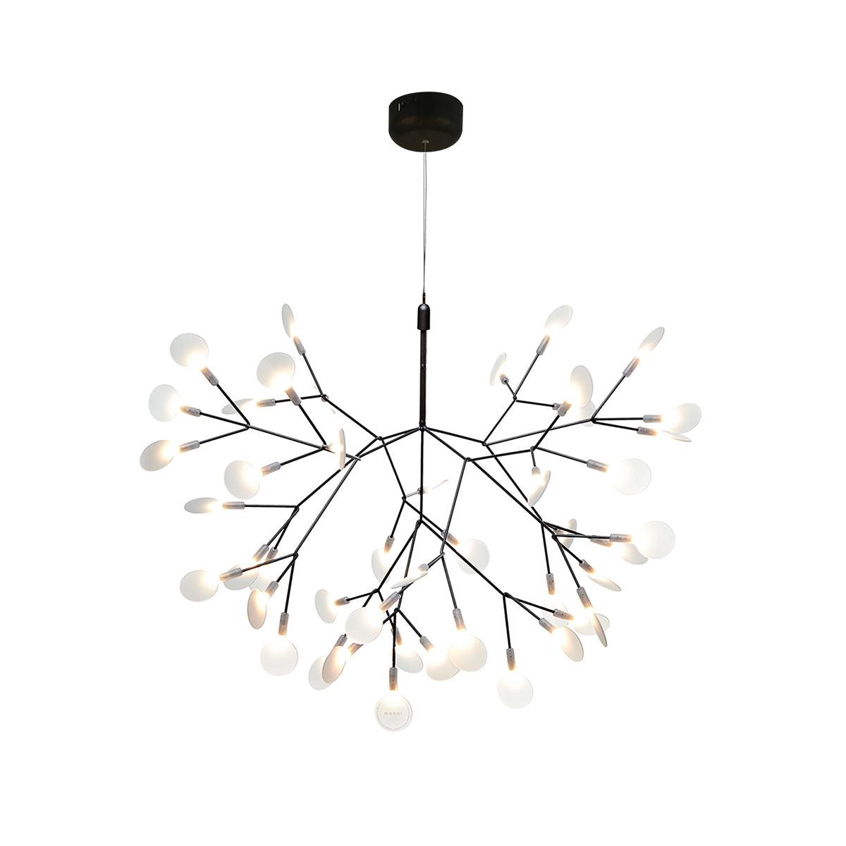 Glimmer | Firefly LED Chandelier, Modern Branch Chandelier, Dimmable Black Ceiling Light for Dining Room