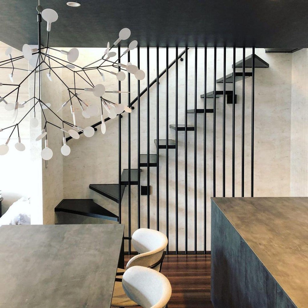 Glimmer | Firefly LED Chandelier, Modern Branch Chandelier, Dimmable Black Ceiling Light for Dining Room