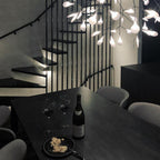 Glimmer | Firefly LED Chandelier, Modern Branch Chandelier, Dimmable Black Ceiling Light for Dining Room