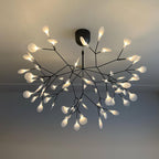 Glimmer | Firefly LED Chandelier, Modern Branch Chandelier, Dimmable Black Ceiling Light for Dining Room