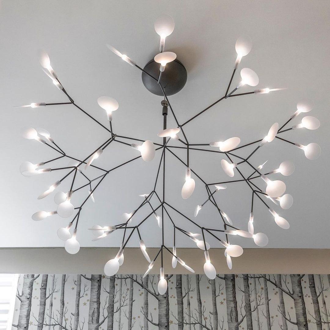 Glimmer | Firefly LED Chandelier, Modern Branch Chandelier, Dimmable Black Ceiling Light for Dining Room
