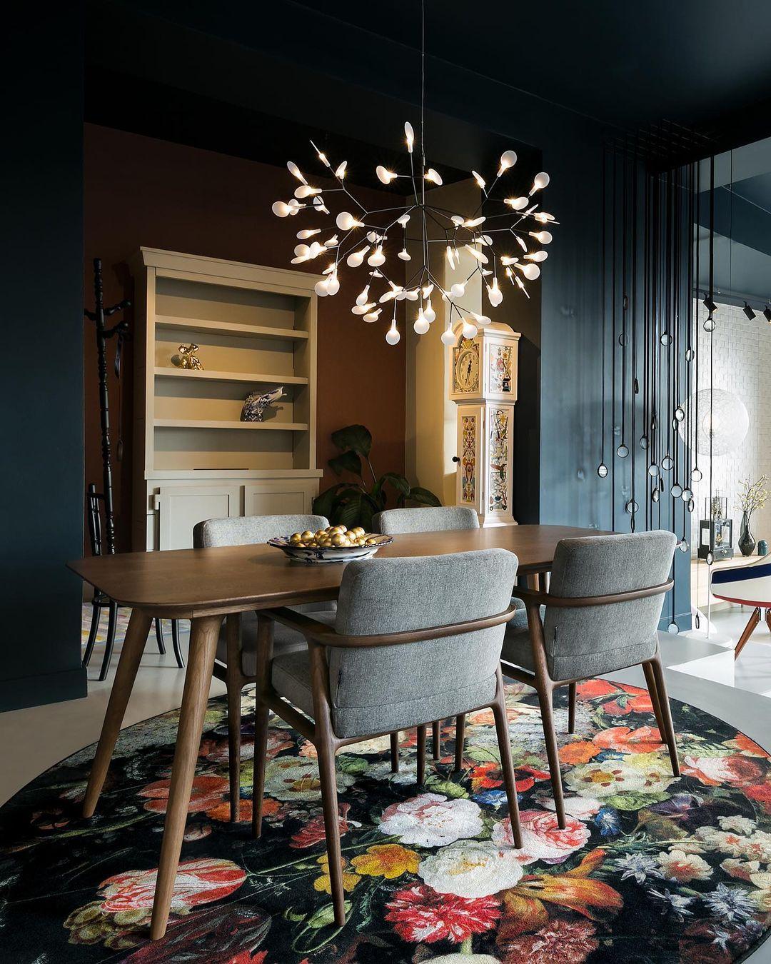 Glimmer | Firefly LED Chandelier, Modern Branch Chandelier, Dimmable Black Ceiling Light for Dining Room