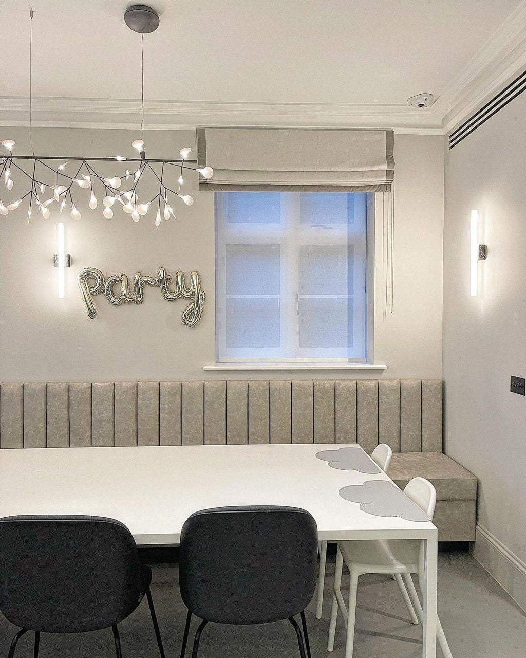 Glimmer | Firefly LED Chandelier, Modern Branch Chandelier, Dimmable Black Ceiling Light for Dining Room
