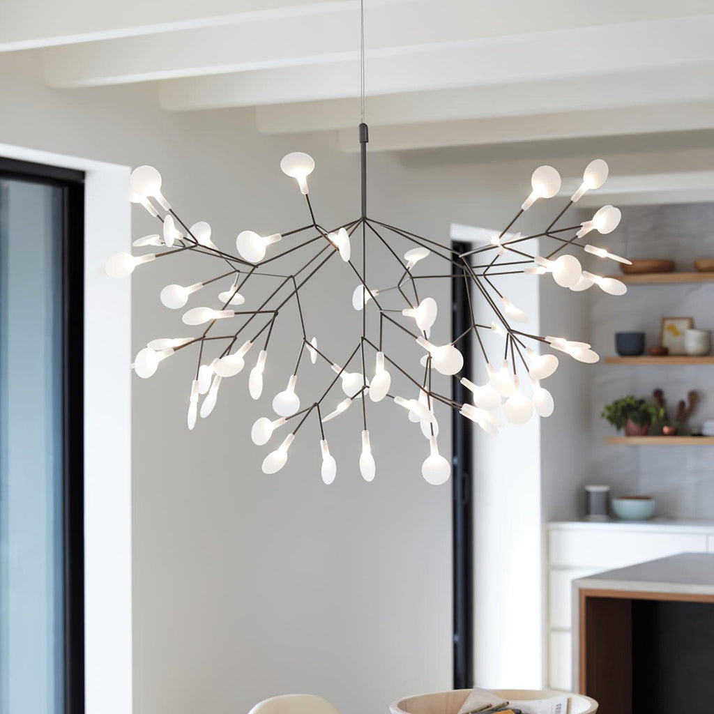 Glimmer | Firefly LED Chandelier, Modern Branch Chandelier, Dimmable Black Ceiling Light for Dining Room