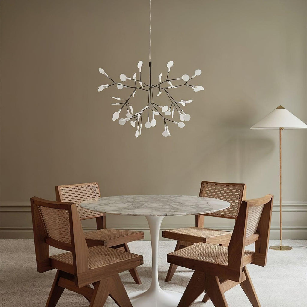 Glimmer | Firefly LED Chandelier, Modern Branch Chandelier, Dimmable Black Ceiling Light for Dining Room