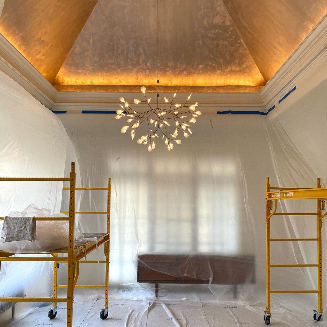 Glimmer | Firefly LED Chandelier, Modern Branch Chandelier, Dimmable Black Ceiling Light for Dining Room