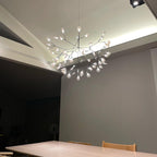 Glimmer | Firefly LED Chandelier, Modern Branch Chandelier, Dimmable Black Ceiling Light for Dining Room