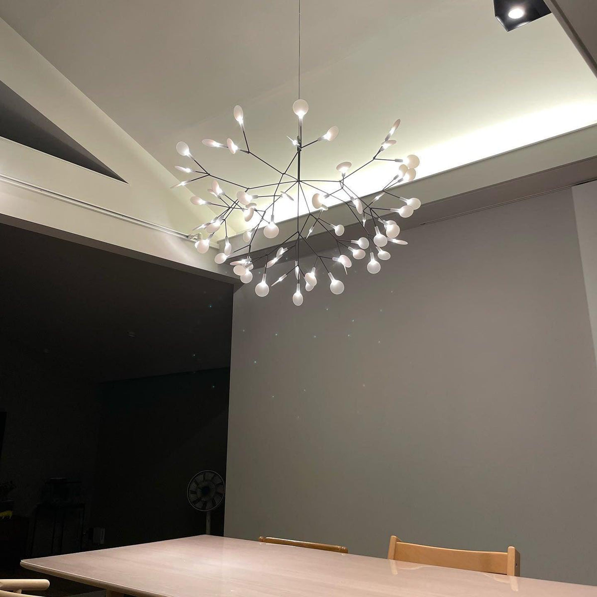 Glimmer | Firefly LED Chandelier, Modern Branch Chandelier, Dimmable Black Ceiling Light for Dining Room