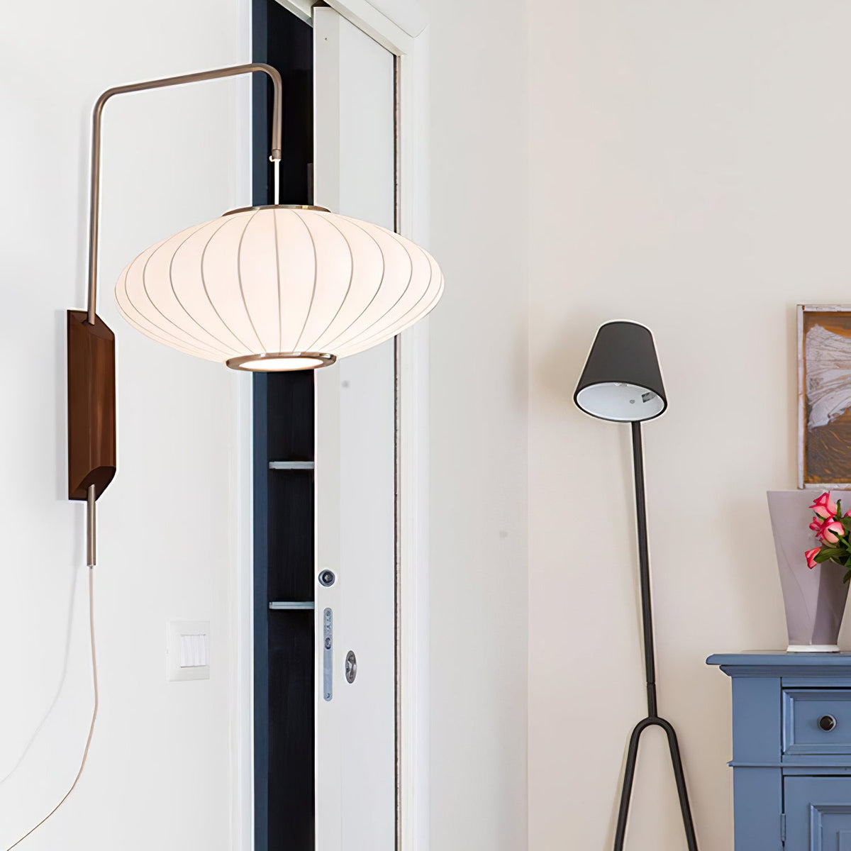 Bubble Ball | Plug In Wall Sconce, Mid Century Swivel Wall Lamp, Globe Bedside Reading Light