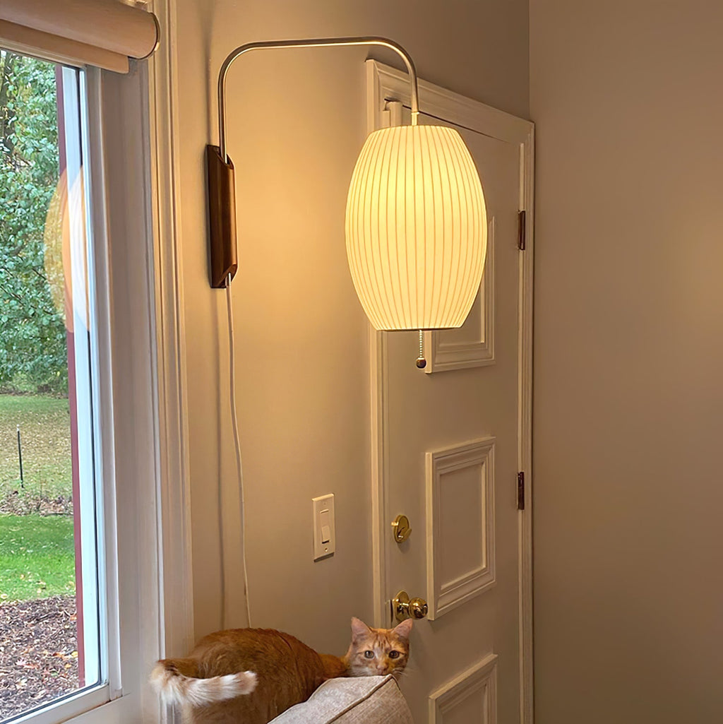 Bubble Ball | Plug In Wall Sconce, Mid Century Swivel Wall Lamp, Globe Bedside Reading Light