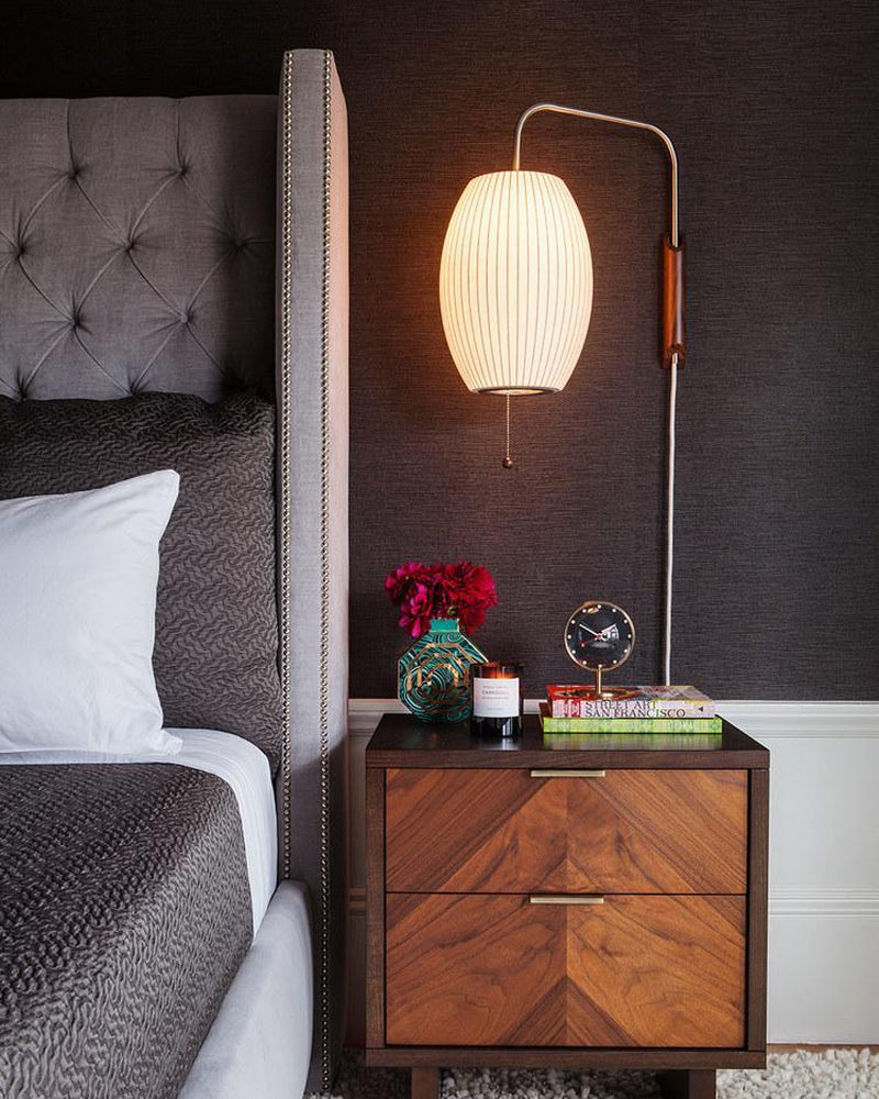 Bubble Ball | Plug In Wall Sconce, Mid Century Swivel Wall Lamp, Globe Bedside Reading Light