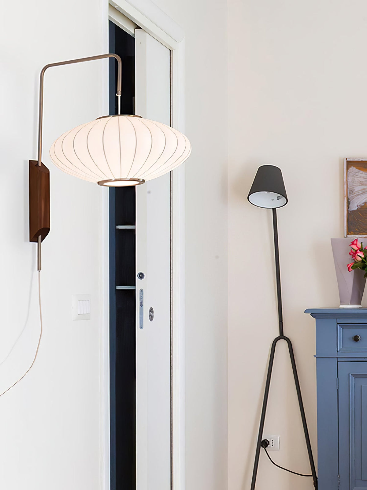 Bubble Ball | Plug In Wall Sconce, Mid Century Swivel Wall Lamp, Globe Bedside Reading Light