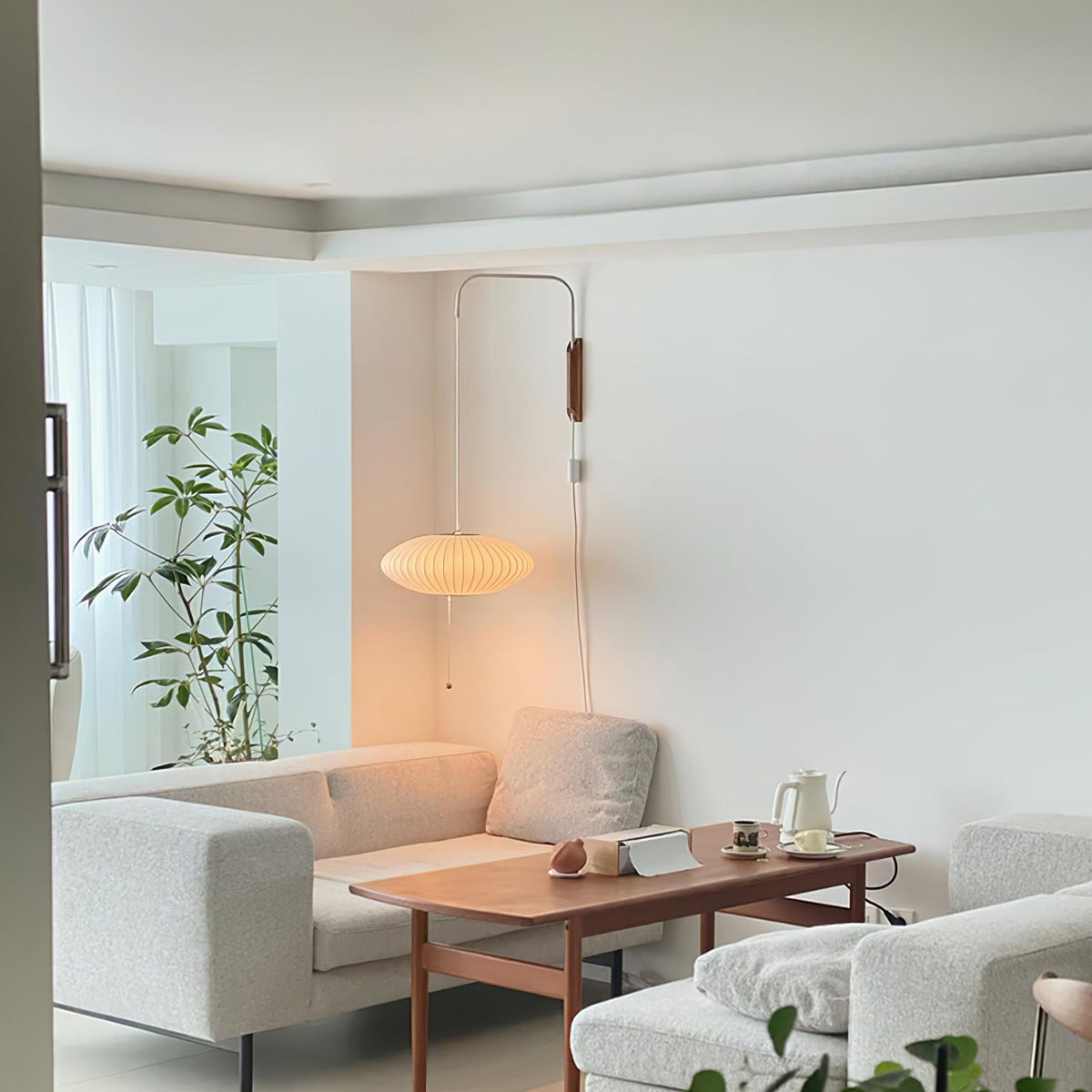 Bubble Ball | Plug In Wall Sconce, Mid Century Swivel Wall Lamp, Globe Bedside Reading Light