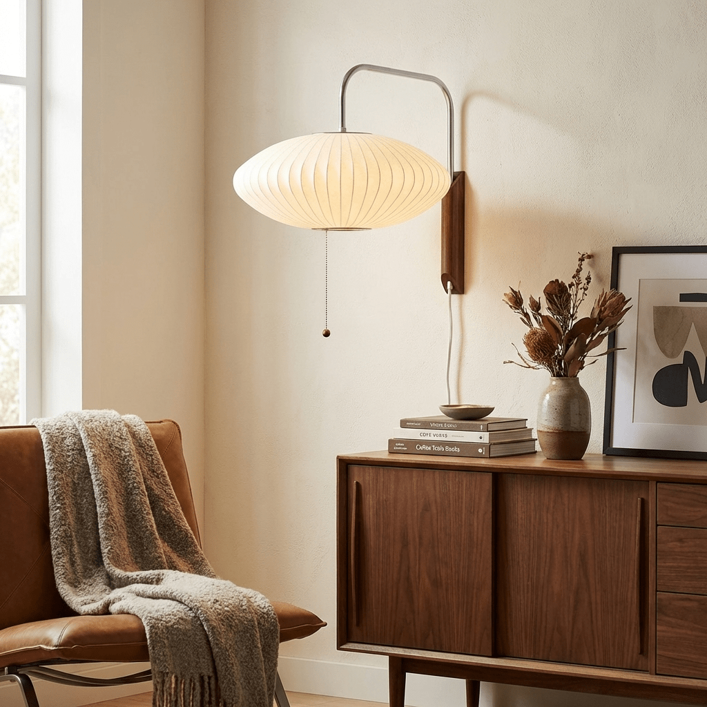 Bubble Ball | Plug In Wall Sconce, Mid Century Swivel Wall Lamp, Globe Bedside Reading Light