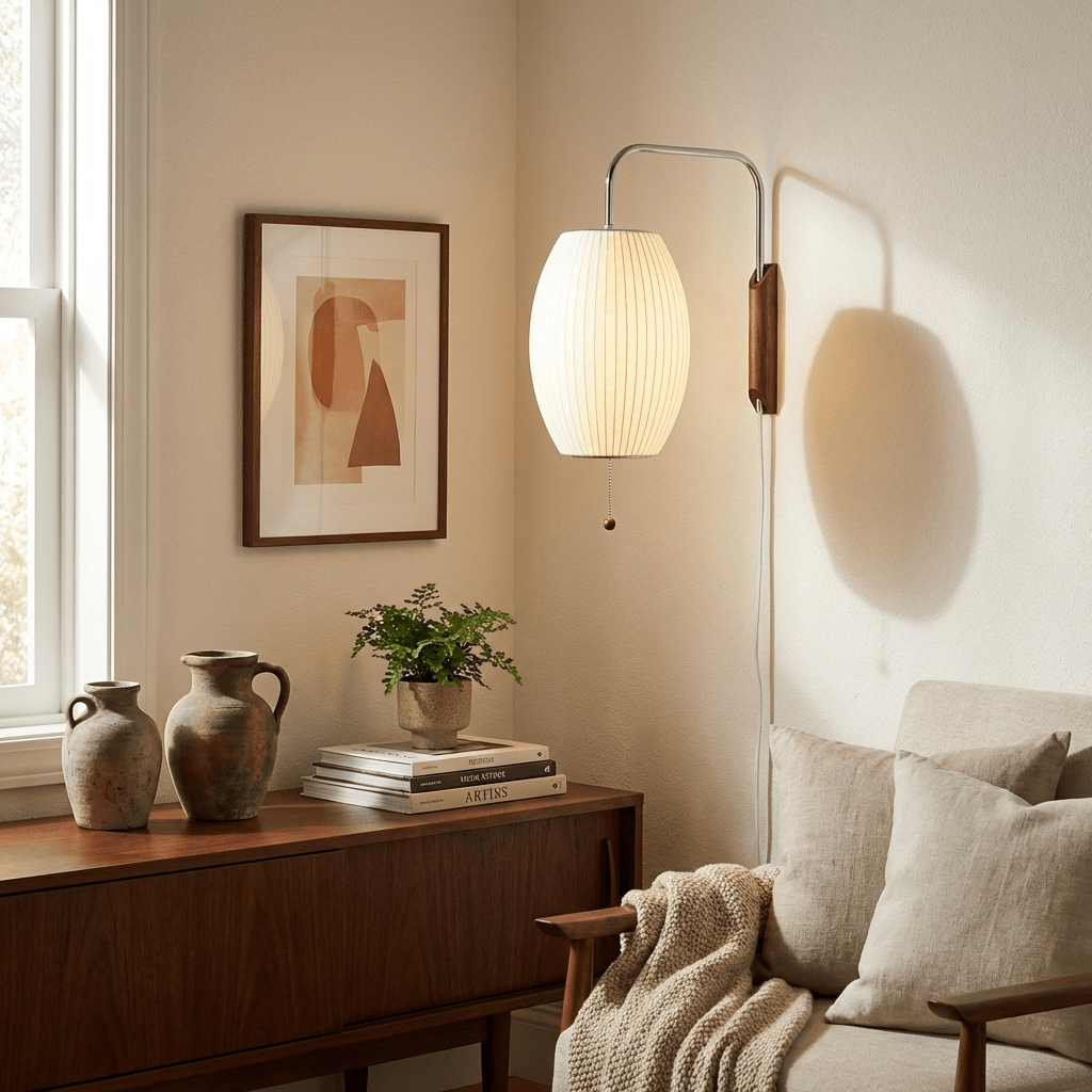 Bubble Ball | Plug In Wall Sconce, Mid Century Swivel Wall Lamp, Globe Bedside Reading Light