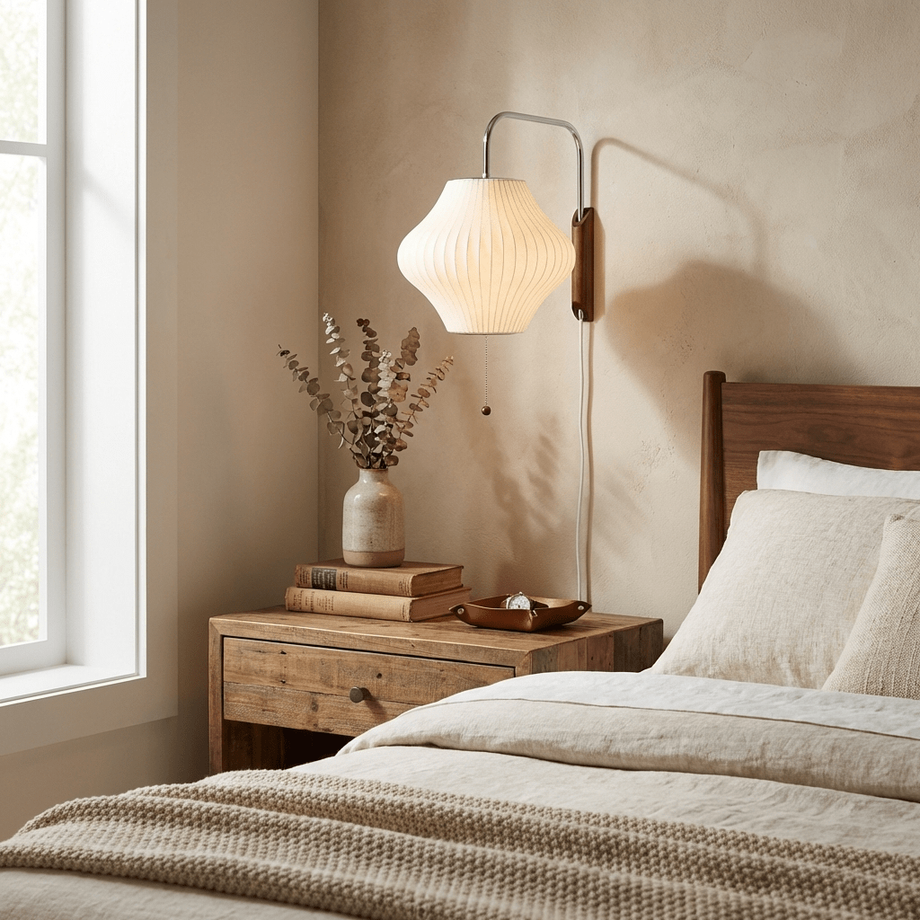 Bubble Ball | Plug In Wall Sconce, Mid Century Swivel Wall Lamp, Globe Bedside Reading Light