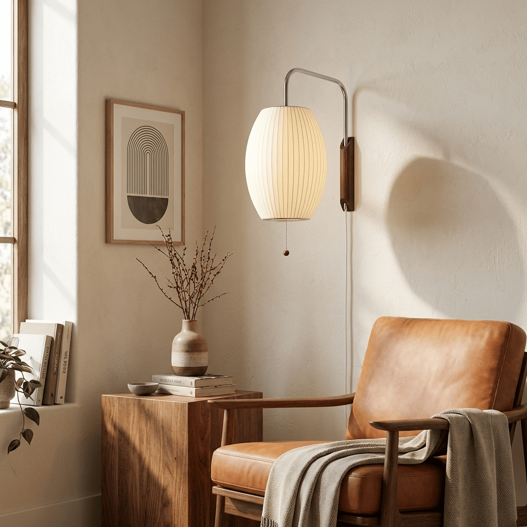 Bubble Ball | Plug In Wall Sconce, Mid Century Swivel Wall Lamp, Globe Bedside Reading Light