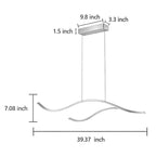 Ripple | Wavy LED Pendant Light, Modern Linear Chandelier for Kitchen Island, Dimmable Hanging Light Fixture