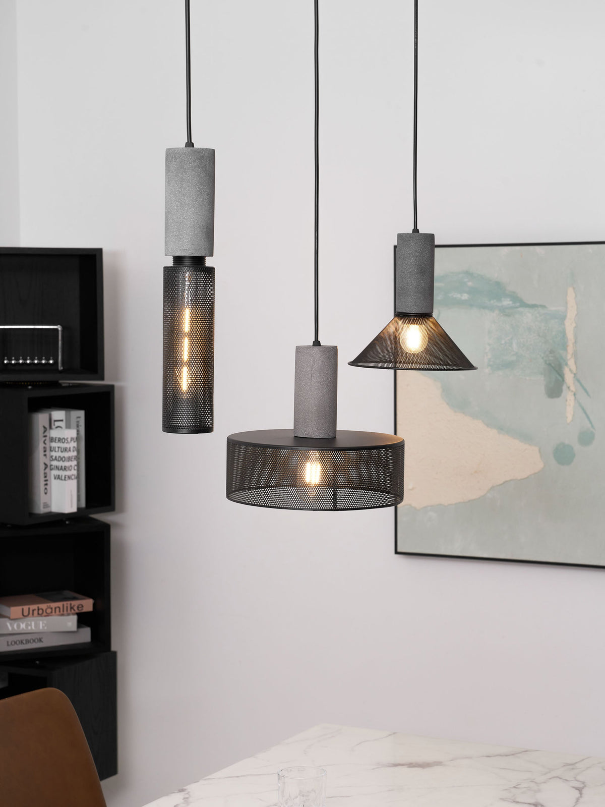 Concrete | Industrial Pendant Light, Cement Hanging Lamp for Kitchen Island, Dining Table and Bar