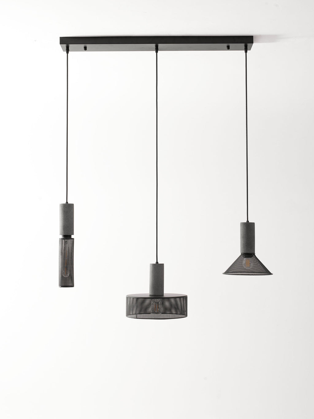 Concrete | Industrial Pendant Light, Cement Hanging Lamp for Kitchen Island, Dining Table and Bar