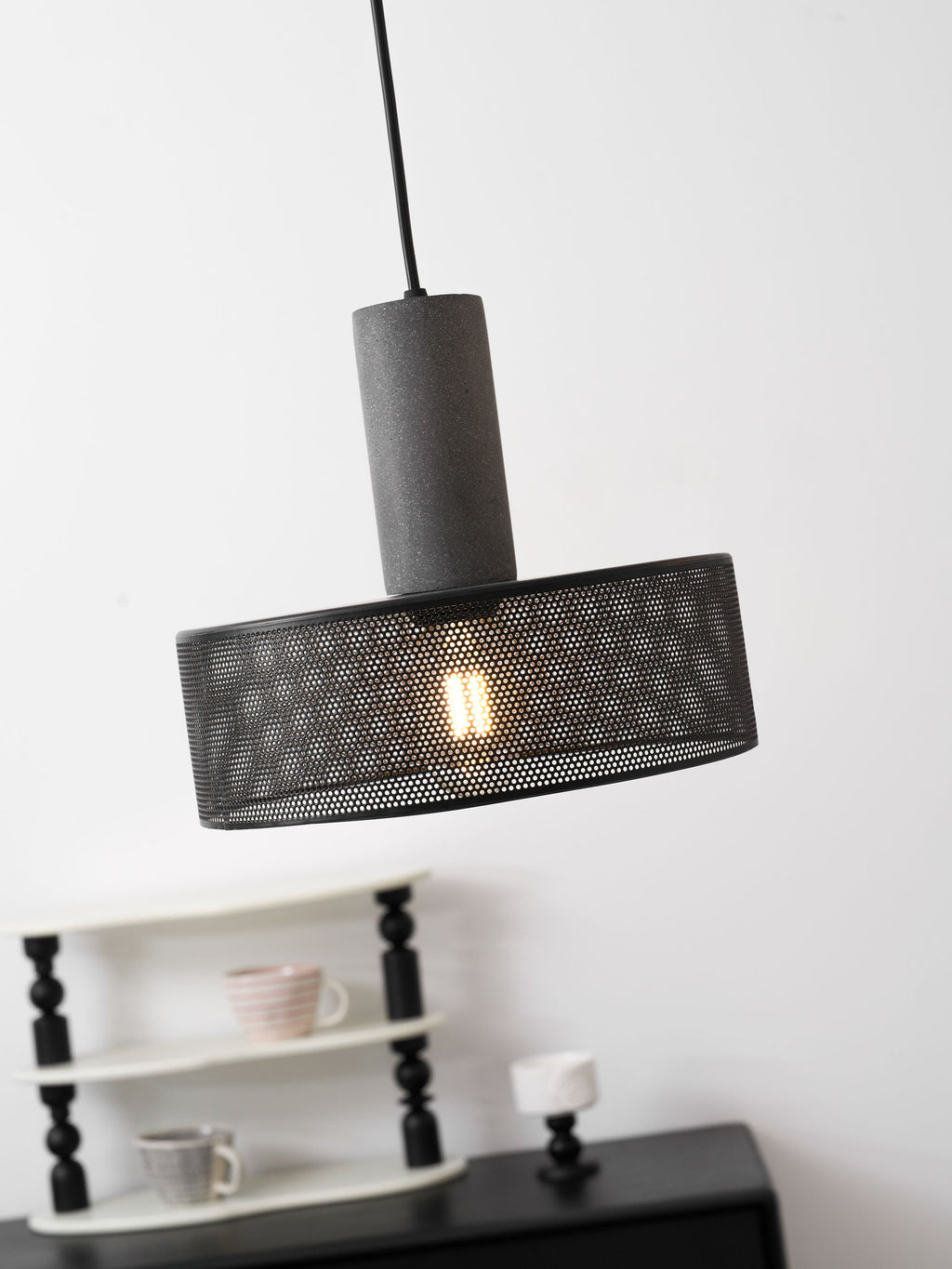 Concrete | Industrial Pendant Light, Cement Hanging Lamp for Kitchen Island, Dining Table and Bar