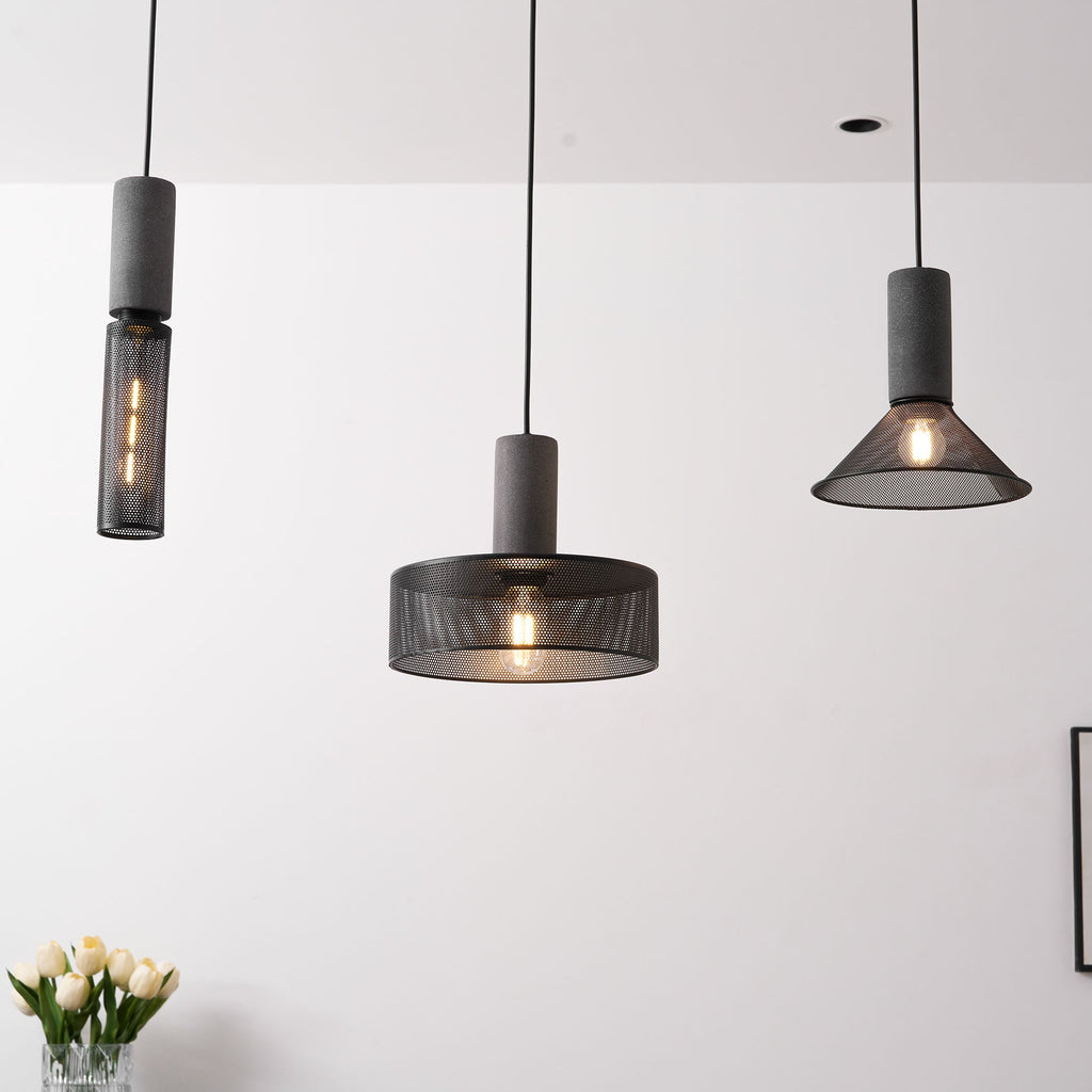 Concrete | Industrial Pendant Light, Cement Hanging Lamp for Kitchen Island, Dining Table and Bar