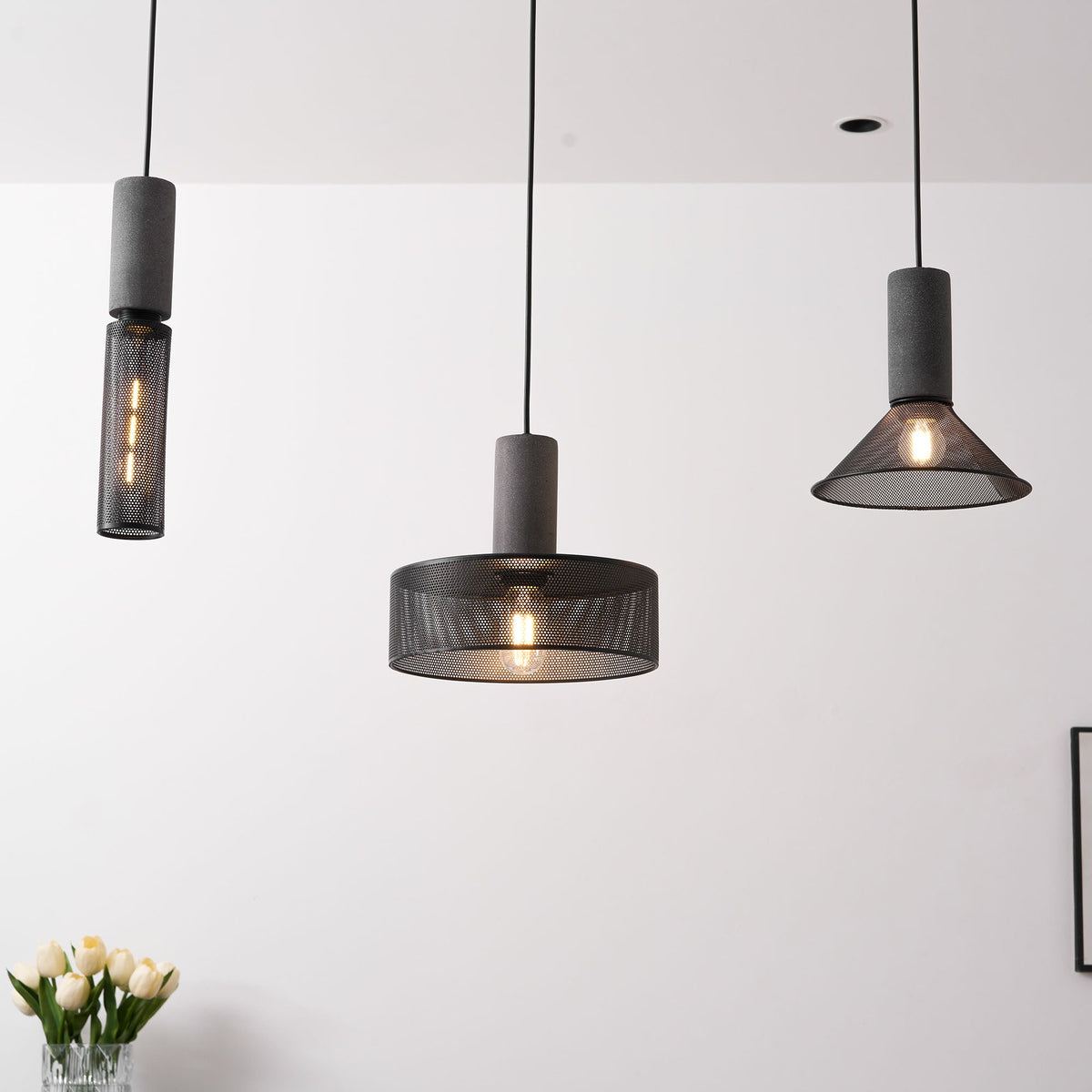 Concrete | Industrial Pendant Light, Cement Hanging Lamp for Kitchen Island, Dining Table and Bar