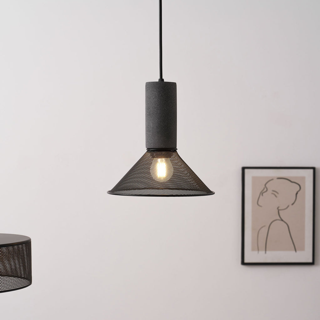 Concrete | Industrial Pendant Light, Cement Hanging Lamp for Kitchen Island, Dining Table and Bar